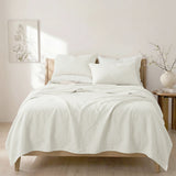Renee Taylor Washed Linen Cotton Sheet Set King White