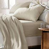 Renee Taylor Washed Linen Cotton Sheet Set Queen Natural