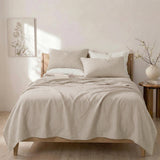 Renee Taylor Washed Linen Cotton Sheet Set King Natural