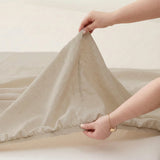 Renee Taylor Washed Linen Cotton Sheet Set Queen Natural