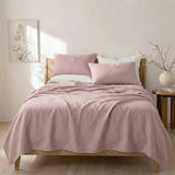 Renee Taylor Washed Linen Cotton Sheet Set Queen Woodrose