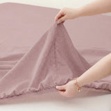Renee Taylor Washed Linen Cotton Sheet Set Queen Woodrose