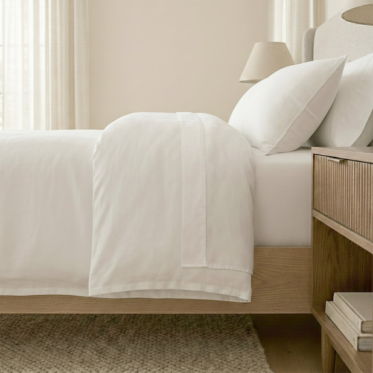 Renee Taylor Washed Linen Cotton Quilt Cover Set King White