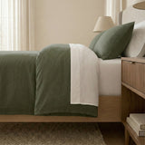 Renee Taylor Washed Linen Cotton Quilt Cover Set Queen Leaf