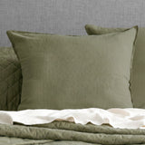 Renee Taylor Washed Linen Cotton Quilt Cover Set Queen Leaf