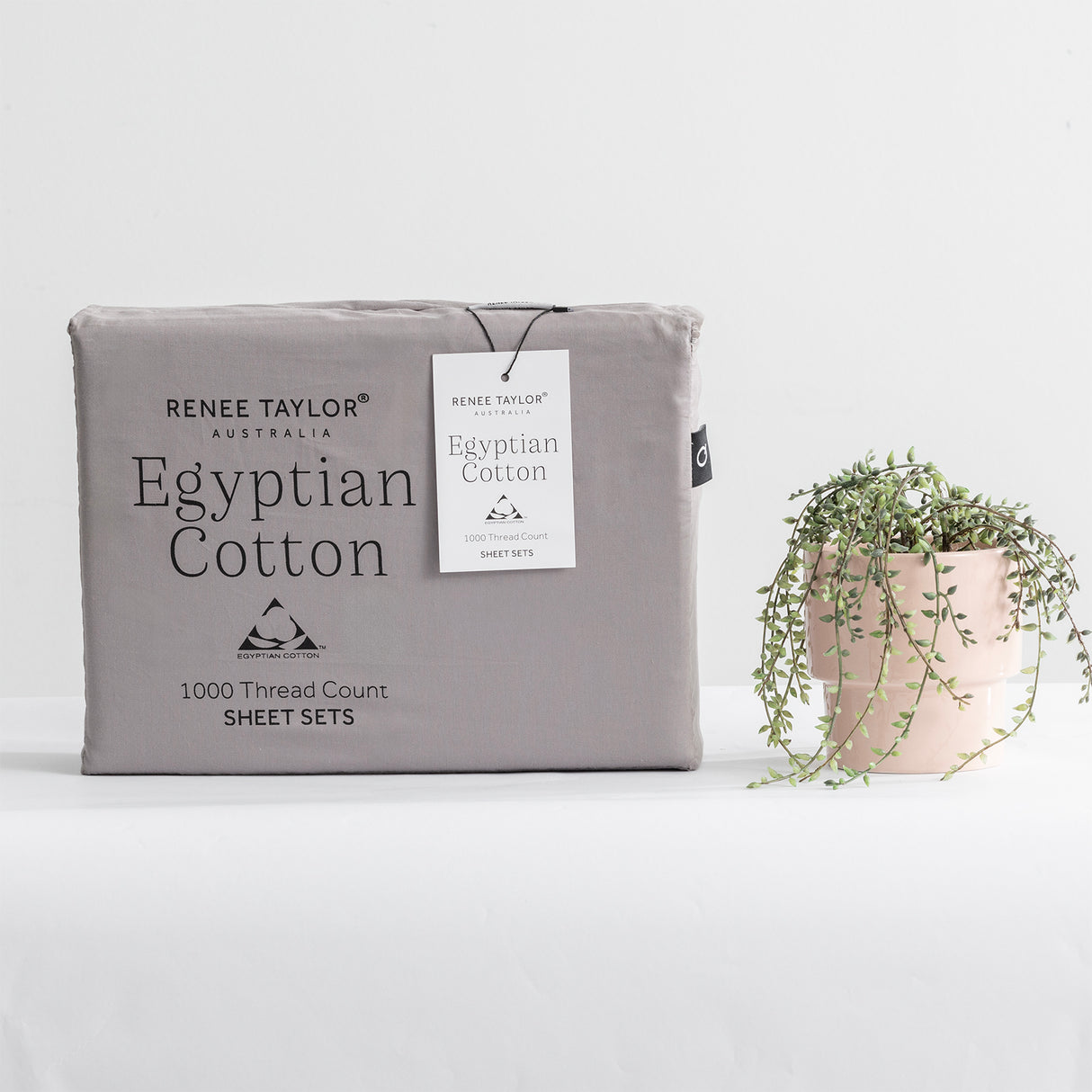Renee Taylor 1000 Thread Count Egyptian Cotton Sheet Set Mega Queen Ash