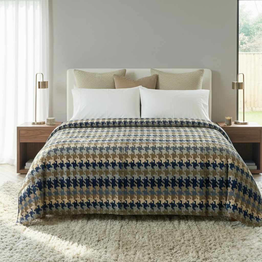 100 % Acrylic Super Soft Heavy Weight Printed Mink Blanket 220 x 240cms