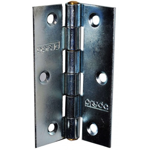 Butt hinge ZP 333, 90mm, zinc-plated steel design with fixed brass pin for durability and secure door functionality.