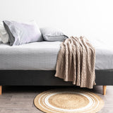 175 GSM Egyptian Cotton Flannelette Fitted & Pillow Case Super King Striped
