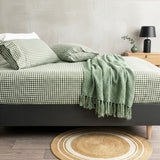 175 GSM Egyptian Cotton Flannelette Fitted and Pillow Case Set Double Gingham