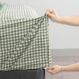 175 GSM Egyptian Cotton Flannelette Fitted & Pillow Case King Single Gingham