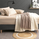 175 GSM Egyptian Cotton Flannelette Fitted and Pillow Case Set King Diamond
