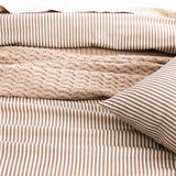 175 GSM Egyptian Cotton Flannelette Quilt Cover Set King Vintage Stripe