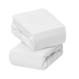 Jersey Cotton Fitted Sheets Cot 2pk - 140 X 72cm - White - ClevaMama