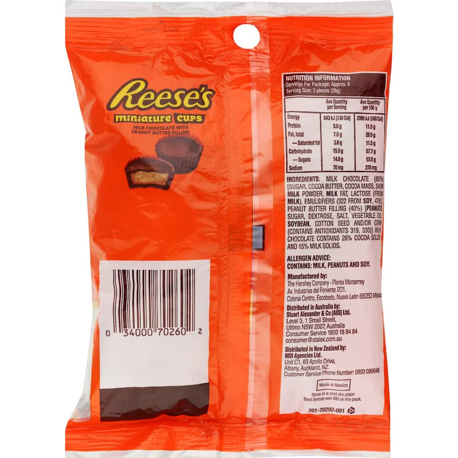 Reese's Chocolate Sharepack Miniature Cups Peanut Butter Share pack 150g