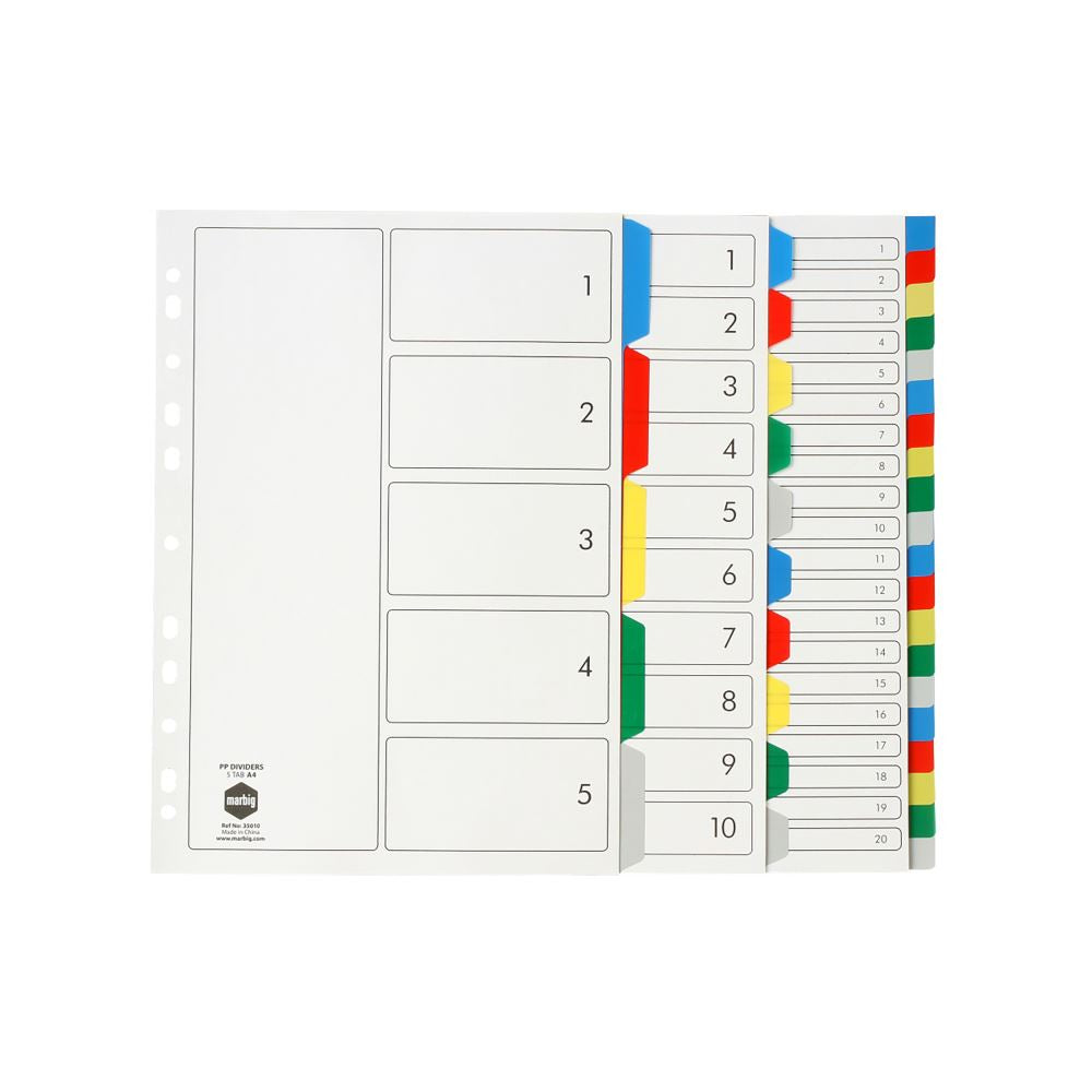 Marbig Dividers Multi Clear Pp A4 5tab