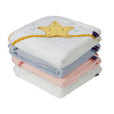 Bamboo Extra Large Apron Baby Bath Towel - White & Honey - ClevaMama