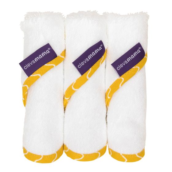 Bamboo Baby Washcloth 3pk - White & Honey - ClevaMama