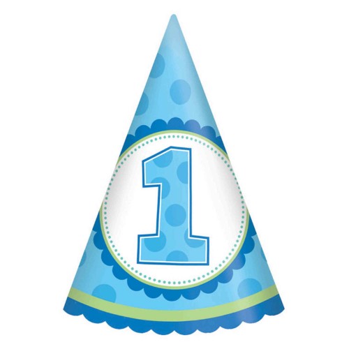 Cone Hat - 1st Birthday Boy (8 units) - Pack of 8