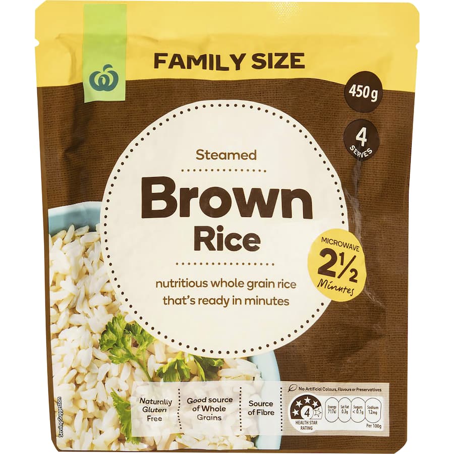 Woolworths Brown Rice Microwave 450g