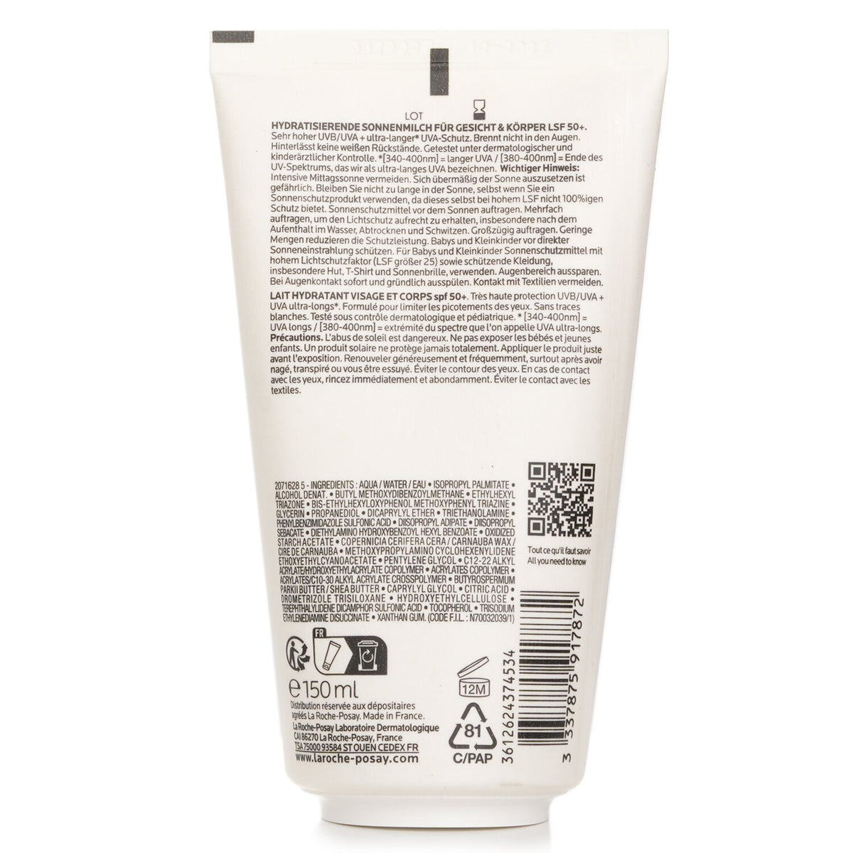 La Roche Posay Anthelios UVmune 400 Moisturizing Milk SPF 50 (For Face And Body)