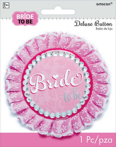 Elegant Bride Deluxe Button designed for bridal elegance and sophistication.
