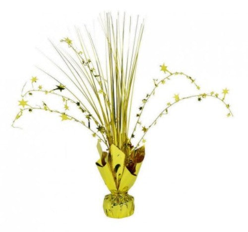 Elegant gold foil centerpiece designed to elevate table settings for weddings and festive gatherings.