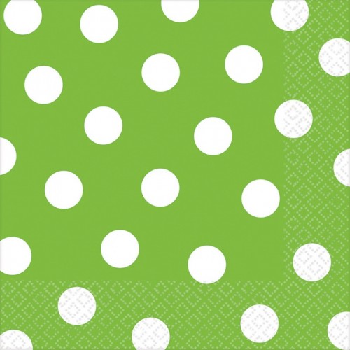 Pack of 16 vibrant kiwi-themed lunch napkins, 33cm x 33cm, perfect for casual and sophisticated dining.