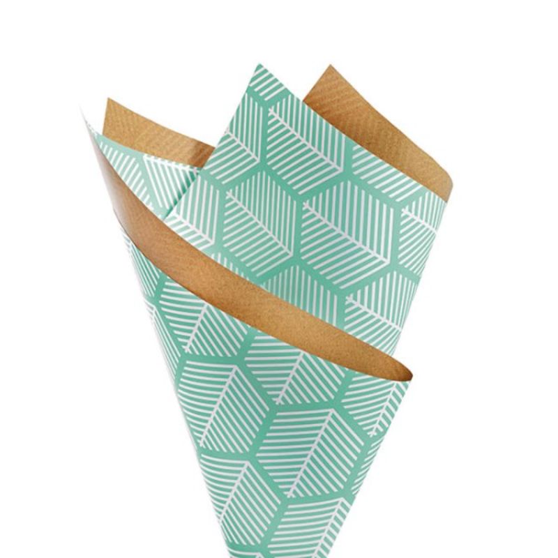 Wrapping - Cello Regal Geo Stripe 65mic Teal 100sh