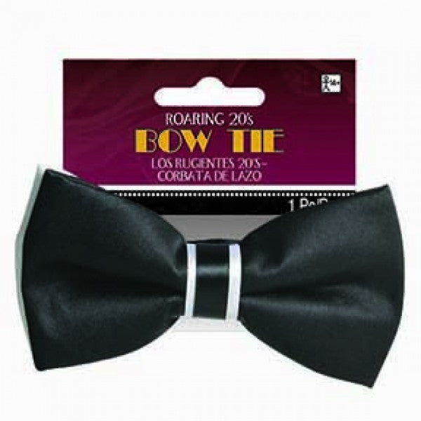 Classic black and white bow tie, perfect for formal occasions and everyday style, handcrafted for durability and elegance.
