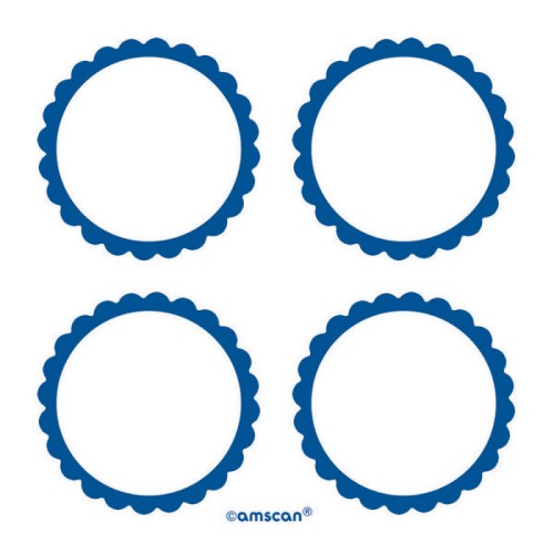 Bright royal blue scalloped labels pack of 5, ideal for organization and decorative labeling across various projects.