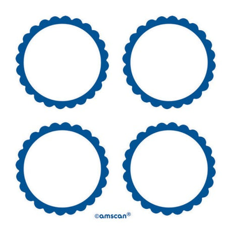 Bright royal blue scalloped labels pack of 5, ideal for organization and decorative labeling across various projects.