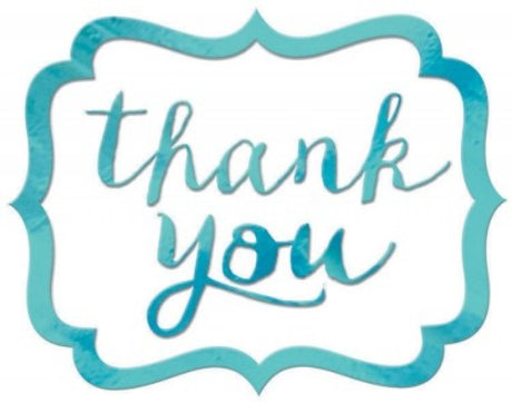 Pack of 50 Robin's-Egg Blue Thank You Stickers, perfect for gifts, events, or adding a personal touch to notes.