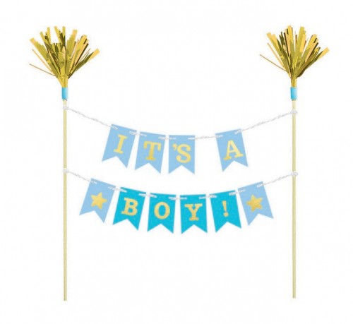 'It's A Boy' Cake Pick, a charming topper for baby showers and gender reveals, adding joy to your desserts.