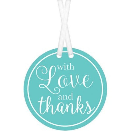 Pack of 25 Robin's-Egg Blue gift tags, perfect for weddings, baby showers, and heartfelt messages.