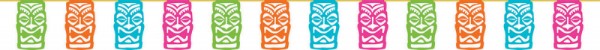Vibrant 12-foot Tiki Flag Banner in paper, perfect for adding a tropical touch to parties and celebrations.