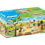 Playmobil Alpaca Hike set features fluffy alpacas with halters, perfect for children to explore and learn about these charming animals.