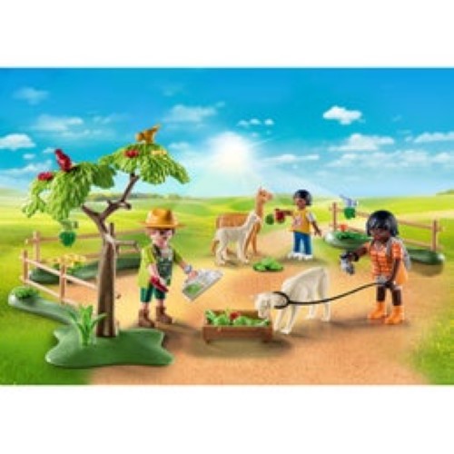 Playmobil Alpaca Hike: Engaging playset with interactive fluffy alpacas and halters for children aged 4+, promoting learning and creativity.