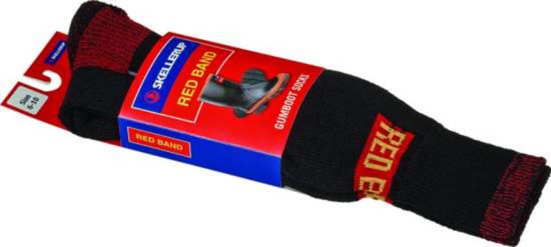 Socks - Red Band Black/Red 6-10 (Pair)