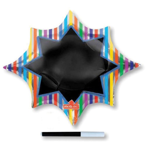 Large blackboard-style foil balloon for writing messages, measuring 88cm x 73cm, perfect for celebrations.