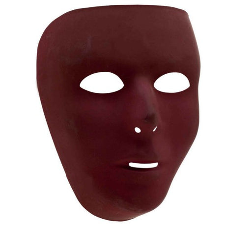 Burgundy full face mask for warmth and protection during outdoor activities like skiing and walking.