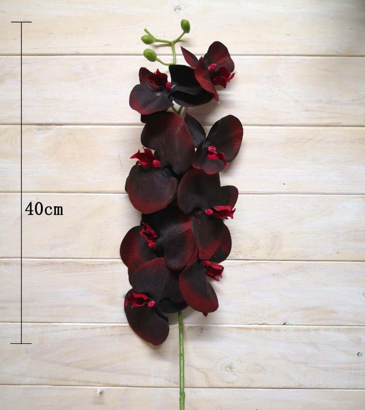 Artificial Flower Stem - Phalaenopsis Orchid (Burgundy)