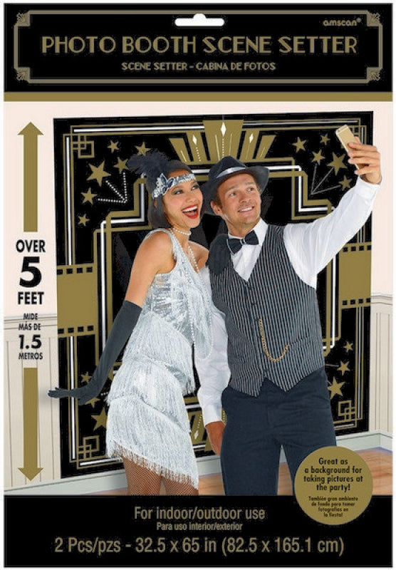 Glamorous photo booth backdrop featuring sparkling designs, perfect for elevating any party atmosphere.
