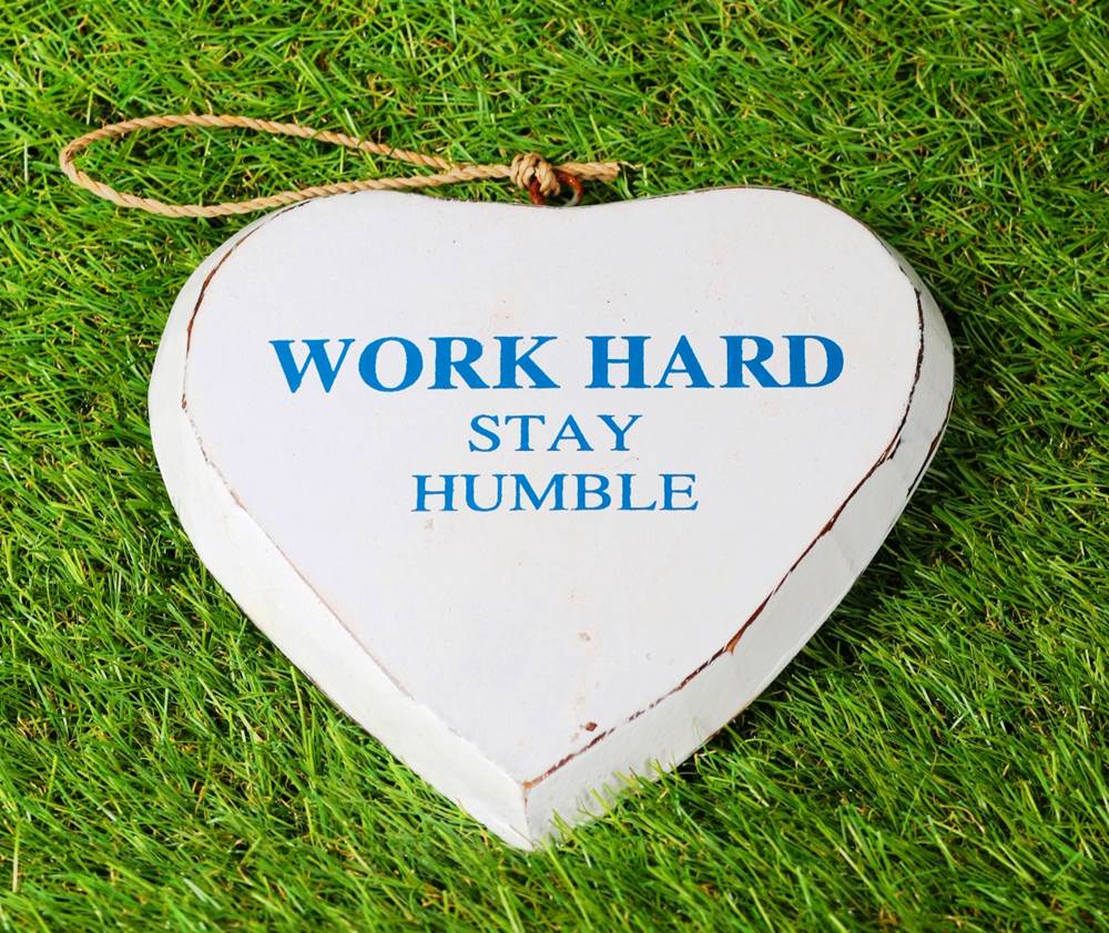 Hanging Wooden Heart Work Hard