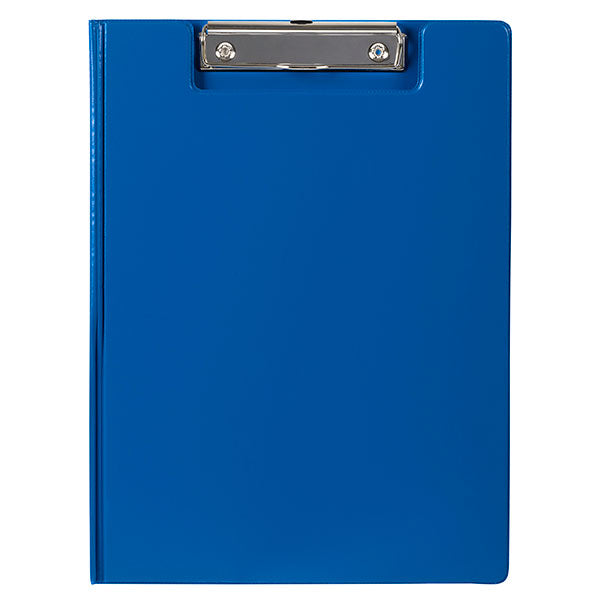 Pack of 20 blue Marbig Clipfolders, durable with wire clips, ideal for organizing documents at home, school, or office.