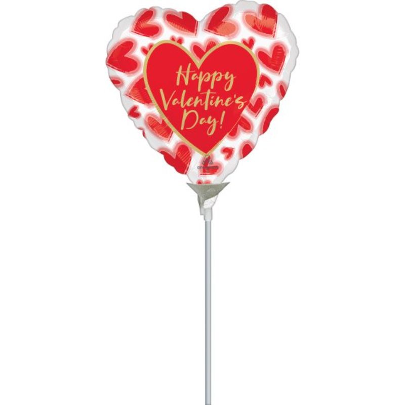 22cm Happy Valentine's Day Blushed Lined Hearts