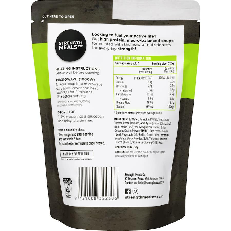 Strength Meals Co Soup Pumpkin & Coconut Pouch 320g