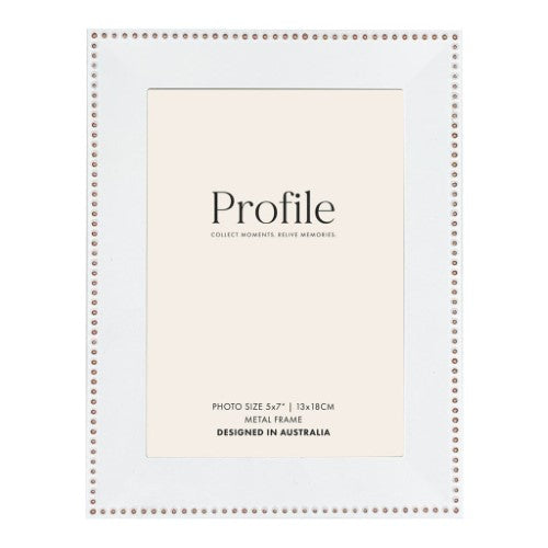 Profile - Noble White Rose Gold Metal Photo Frame - 5x7in (13x18cm)