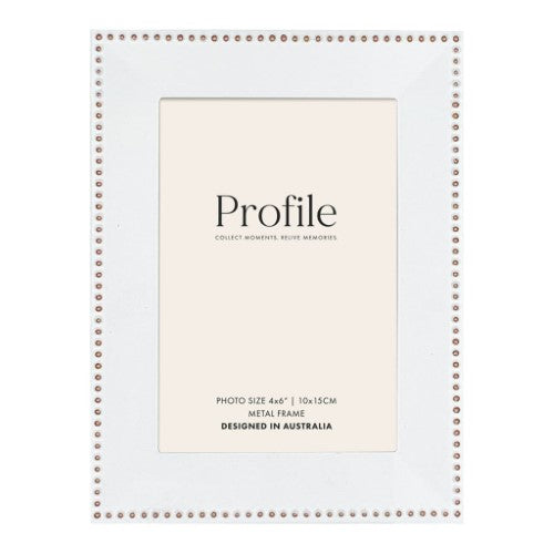 Profile - Noble White Rose Gold Metal Photo Frame - 5x7in (13x18cm)