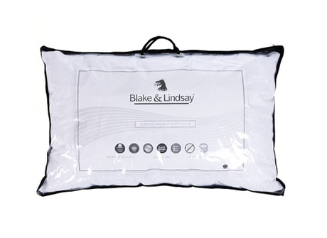 Blake & Lindsay blended microfibre pillow for allergen-free comfort, 48x74 cm, with cotton outer and 800gsm fill.